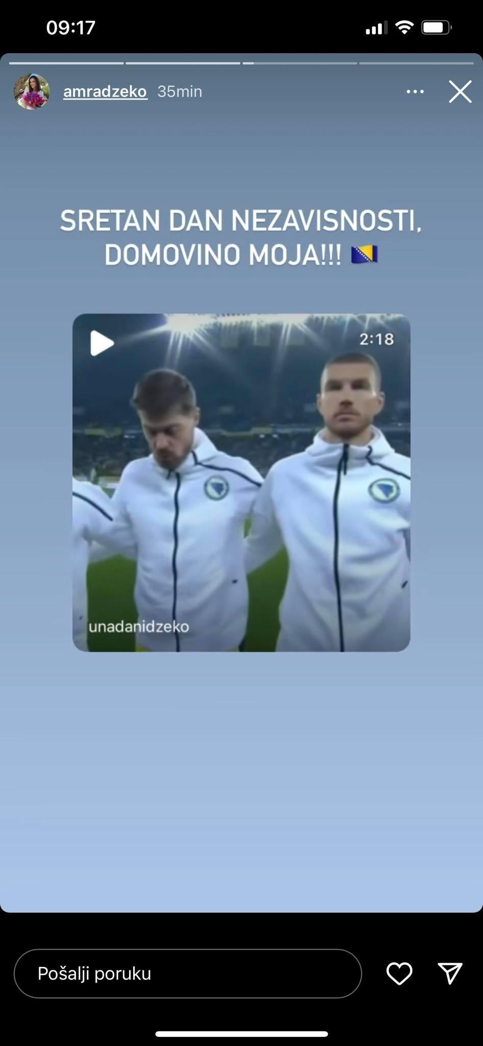 Instagram story Amre Džeko - Avaz