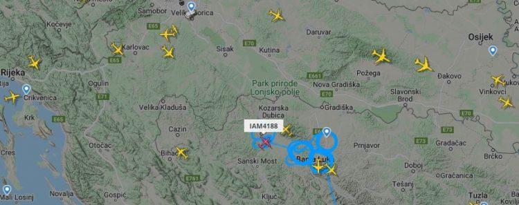 Pogledajte mapu italijanskog vojnog aviona koji je kružio iznad Banja Luke