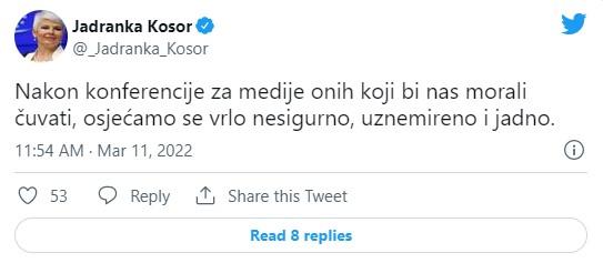 Objava na Twitteru - Avaz