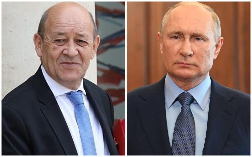 Žan Ives le Drian i Vladimir Putin - Avaz