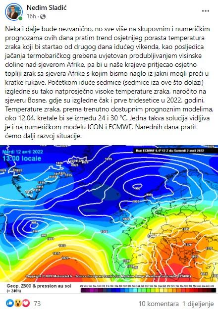 Objava na Facebooku - Avaz