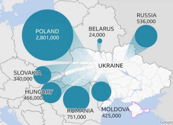 Prikaz gdje najviše idu ukrajinske izbjeglice - Avaz
