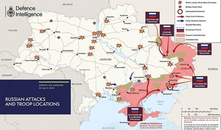 Mapa položaja Ukrajine i napada ruskih vojnika - Avaz