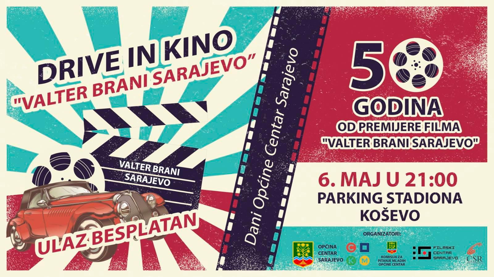 Dan mladih Općine Centar: Drive in kino i besplatna projekcija kultnog filma Valter brani Sarajevo