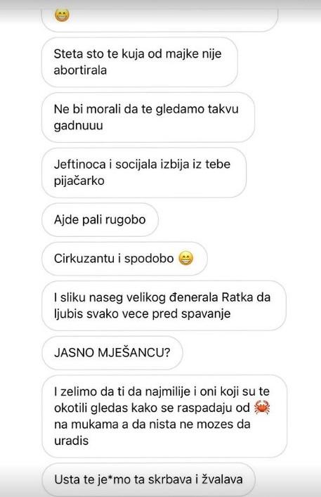 Dio poruka koje je Hana dobila u inbox - Avaz