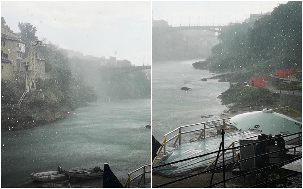 Pogledajte kakvo se nevrijeme sručilo na Mostar, baš u trenutku kada je trebala početi tradicionalna Šlaufijada