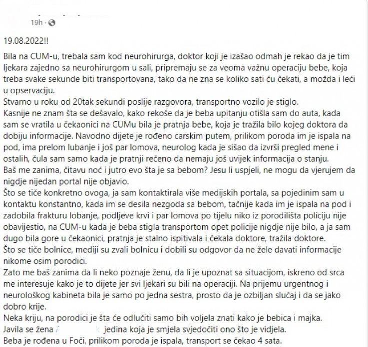 Objava na Facebooku - Avaz