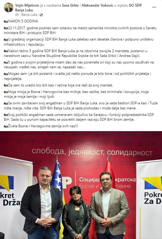 Objava na Facebooku - Avaz