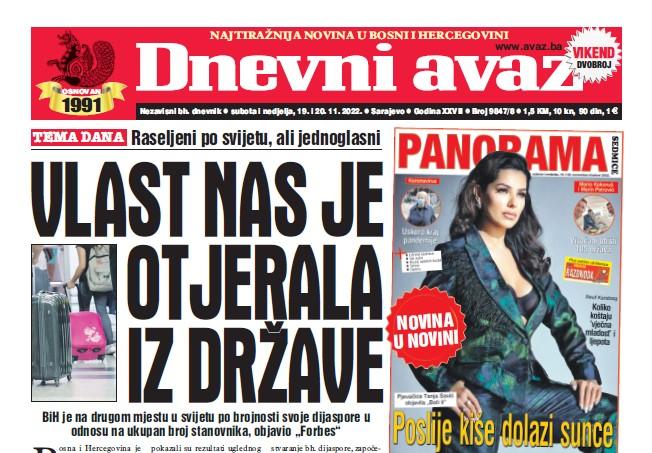 U dvobroju "Dnevnog avaza" čitajte: Vlast nas je otjerala iz države