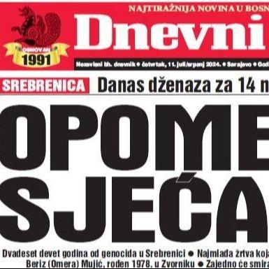 U današnjem "Dnevnom avazu" čitajte: Opomena i sjećanje