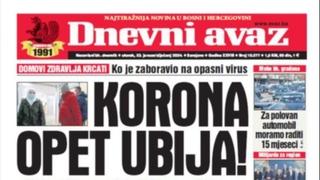 U današnjem "Dnevnom avazu" čitajte: Korona opet ubija!