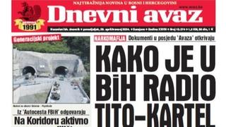 U današnjem "Dnevnom avazu" čitajte: Kako je u BiH radio Tito-kartel