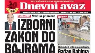 U današnjem "Dnevnom avazu" čitajte: Izborni zakon do Bajrama