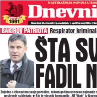 U današnjem "Dnevnom avazu" čitajte: Šta sve ima Fadil Novalić