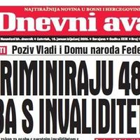 U današnjem "Dnevnom avazu" čitajte o diskriminaciji 48.000 osoba s invaliditetom