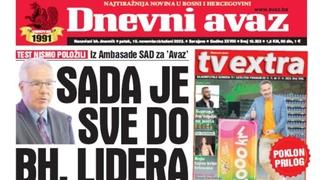 U današnjem "Dnevnom avazu" čitajte: Sada je sve do bh. lidera