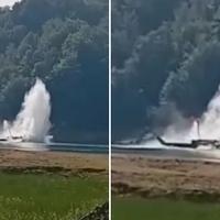 Video / Pogledajte trenutak kada je helikopter OSBiH pao u  Jablaničko jezero