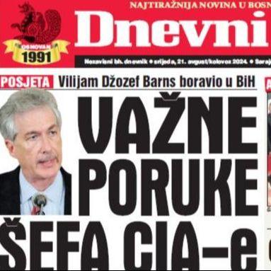 U današnjem "Dnevnom avazu" čitajte: Važne poruke šefa CIA-e