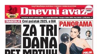 U dvobroju "Dnevnog avaza" čitajte o crnom početku 2025. godine: Za tri dana pet mrtvih