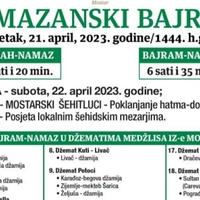 Bajram-namaz na području Medžlisa IZ Mostar klanjat će se u 47 džamija i mesdžida