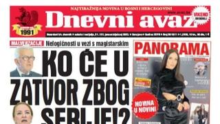 U dvobroju "Dnevnog avaza" čitajte: Ko će u zatvor zbog Sebije!?