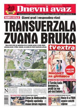 Naslovnica današnjeg "Dnevnog avaza" - Avaz