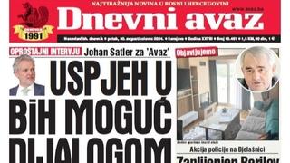 U današnjem "Dnevnom avazu" čitajte: Uspjeh u BiH moguć dijalogom