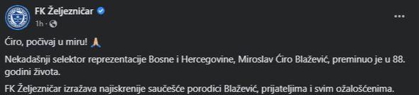 FK Željezničar: Ćiro, počivaj u miru - Avaz