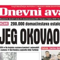 U današnjem "Dnevnom avazu" čitajte: Snijeg okovao BiH