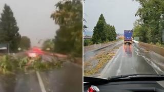 Video / Snažno nevrijeme u Doboju: Vjetar lomio stabla i grane, otežan saobraćaj