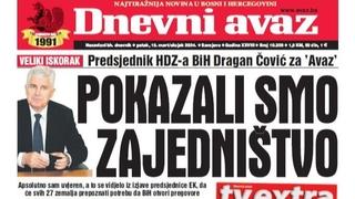 U današnjem "Dnevnom avazu" čitajte: Pokazali smo zajedništvo