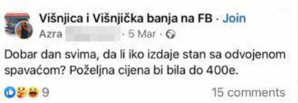 Facebook status Azre Šabanović - Avaz