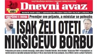 U današnjem "Dnevnom avazu" čitajte: Isak želi oteti Nikšićevu borbu