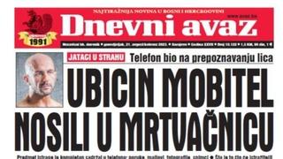 U današnjem "Dnevnom avazu" čitajte: Ubicin mobitel nosili u mrtvačnicu