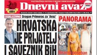 U dvobroju "Dnevnog avaza" čitajte: Hrvatska je prijatelj i saveznik BiH