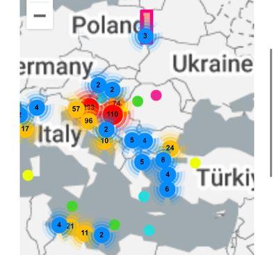 Mapa s kritičnim tačkama - Avaz