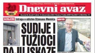 Danas u "Dnevnom avazu" čitajte: Sudije i tužioci daju iskaze