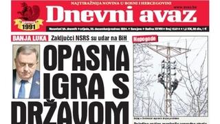 U današnjem "Dnevnom avazu" čitajte o opasnoj igri s državom Bosnom i Hercegovinom