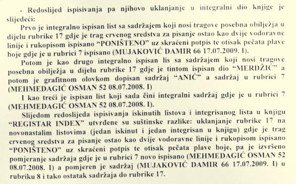 Faksimil: Šta je utvrdio vještak kriminalističke struke - Avaz