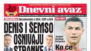 U današnjem "Dnevnom avazu" čitajte: Denis i Šemso osnivaju nove stranke