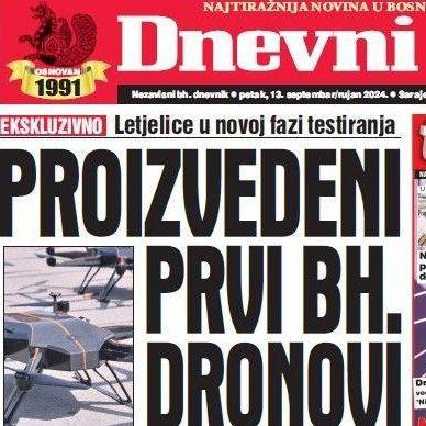 U današnjem "Dnevnom avazu" čitajte: Sve o prvim bh. dronovima!