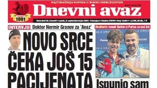 U današnjem "Dnevnom avazu" čitajte: Novo srce čeka još 15 pacijenata