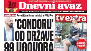 U današnjem "Dnevnom avazu" čitajte: "Condoru" od države 99 ugovora