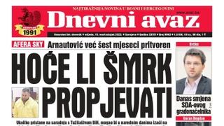 Danas u "Dnevnom avazu" čitajte: Hoće li Šmrk propjevati