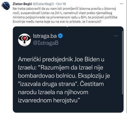 Objava Zlatana Begića - Avaz