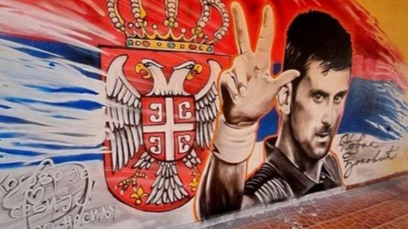 Đoković dobio mural u BiH, na njemu i poruka: "Kosovo je srce Srbije"