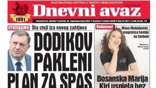 U današnjem "Dnevnom avazu“ čitajte: Dodikov paklen plan za spas