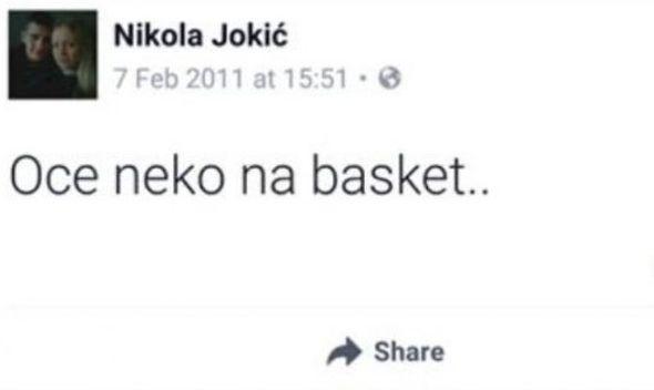 Jokićev status iz 2011. godine - Avaz