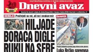 U današnjem "Dnevnom avazu" čitajte o hiljadama boraca koji su digli ruku na sebe